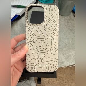 Burga iPhone 16 pro max MagSafe new! Cream Phone Case with Abstract Design